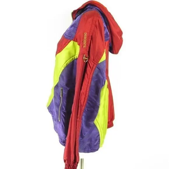 Vtg 90s Descente Ski Jacket 12 Red Purple Yellow